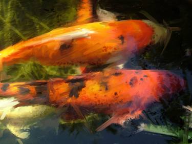 Original Expressionism Fish Mixed Media by Lee Zasloff