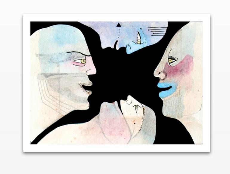 Original Conceptual People Mixed Media by Cora De Lang