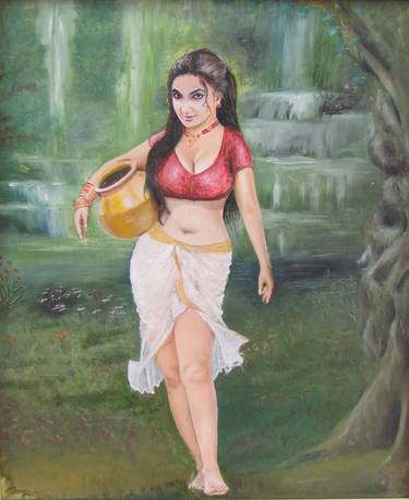 Original Realism People Paintings by Shaji Panthayil