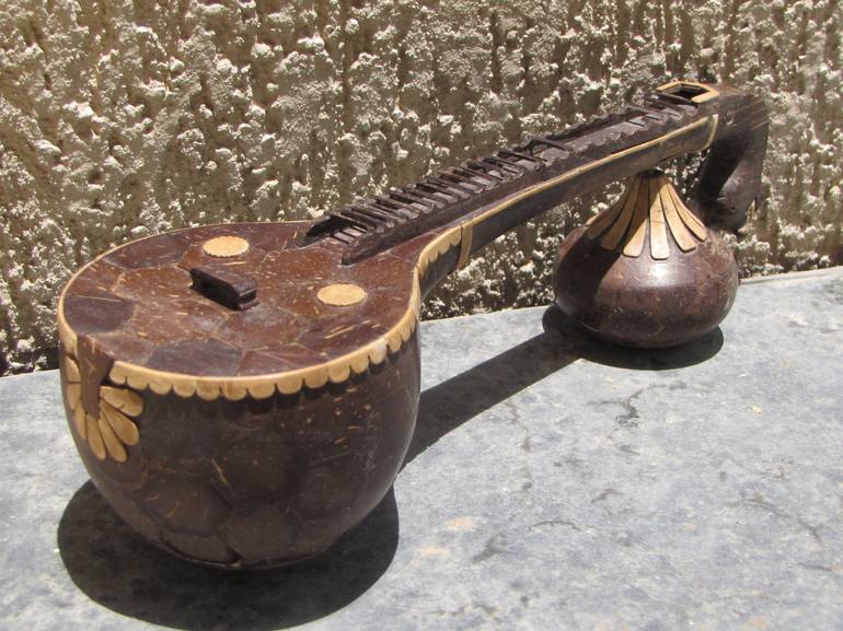 Sculpture - veena , Used material coconut shell - Print