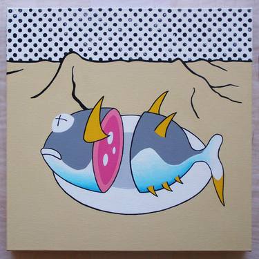 Original Dada Fish Paintings by Alex Zanda