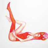 Woman in red by Sorniza Spasova