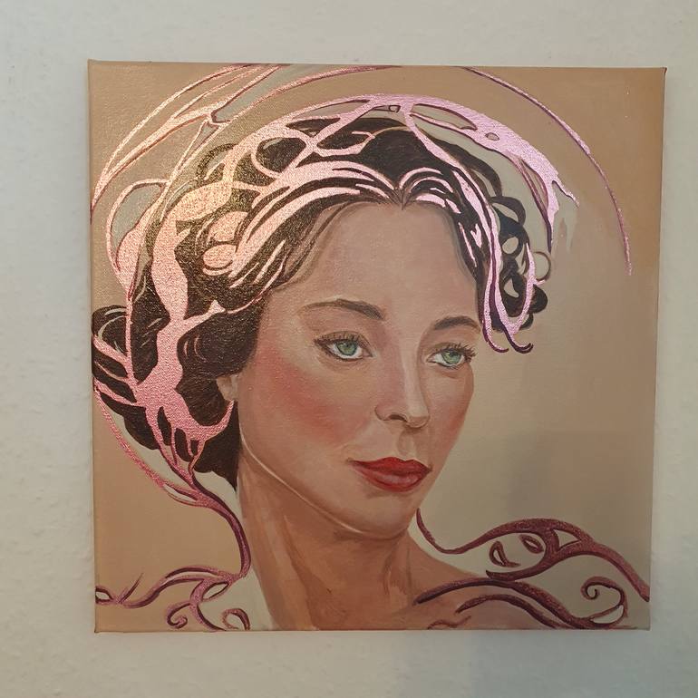 Original Art Nouveau People Painting by Christine Bleny