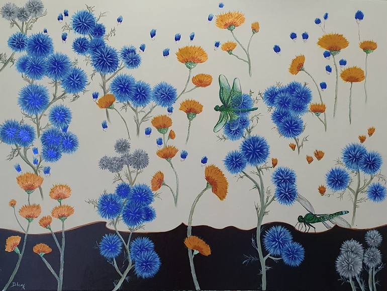 Christine Bleny,クリスティン・ブレニー作大型油絵オリジナル作品 Patchwork Of Field Painting by Christine Bleny | Saatchi Art
