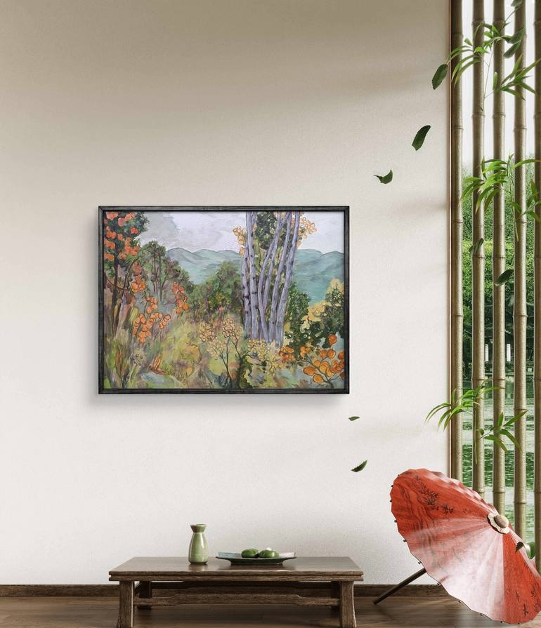 Birch Trees painting Painting by Christine Bleny | Saatchi Art