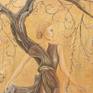 Part of my new collection, the gold series, oriental touch,  art nouveau style. Symbioses between a woman and a tree.