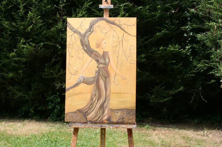 Original Art Deco Landscape Painting by Christine Bleny