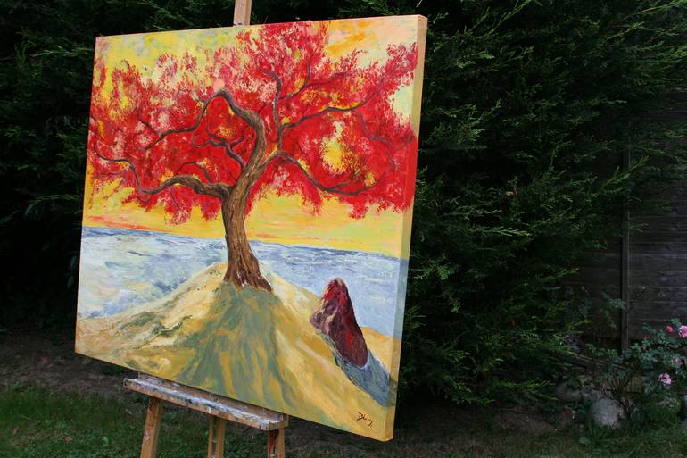 Original Impressionism Tree Painting by Christine Bleny