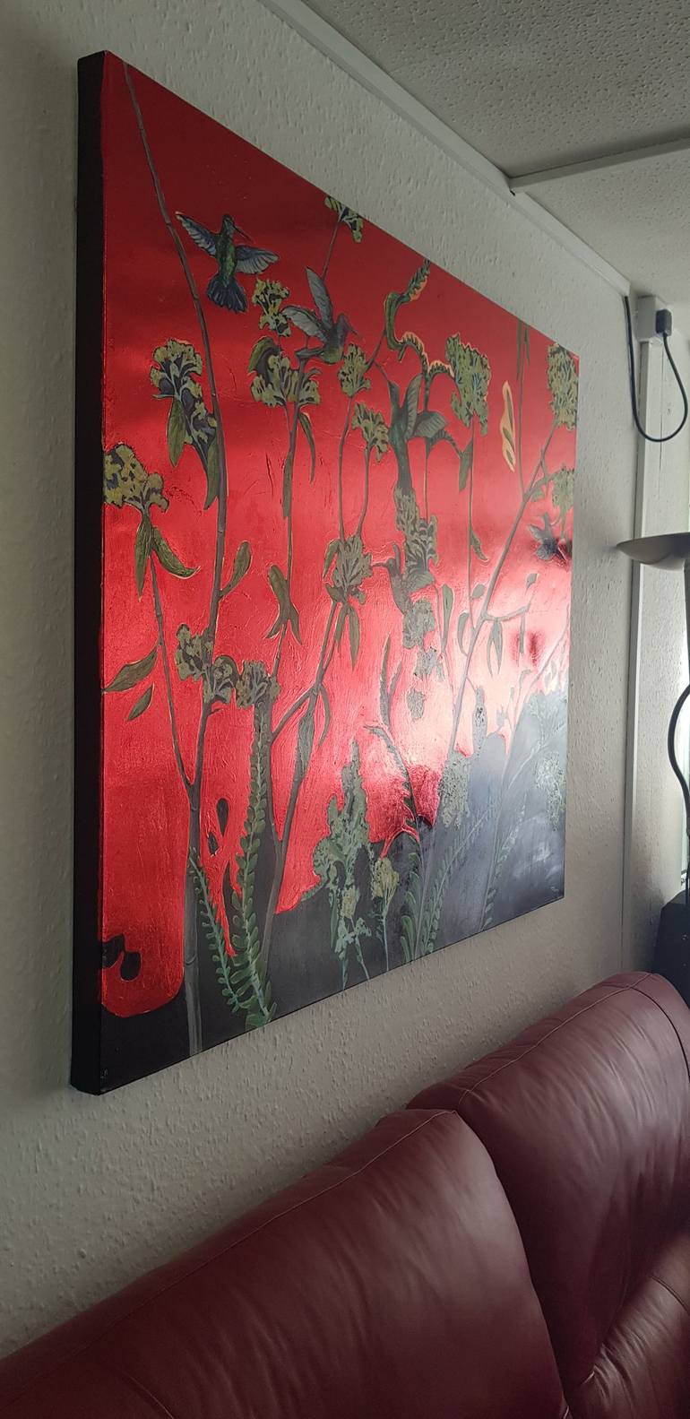 Original Art Deco Floral Painting by Christine Bleny