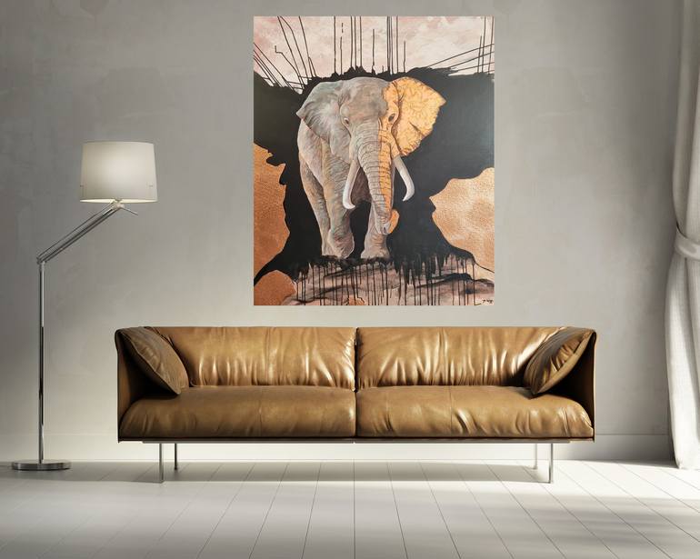 Original Art Deco Animal Painting by Christine Bleny