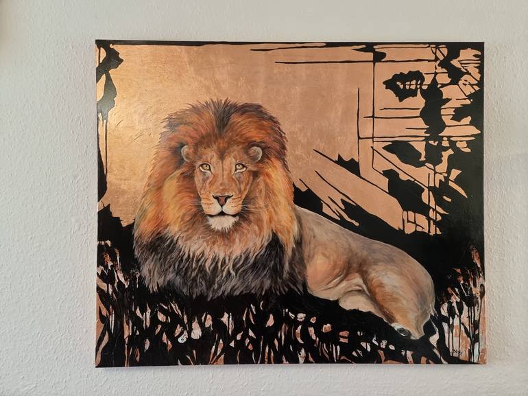 Original Art Deco Animal Painting by Christine Bleny