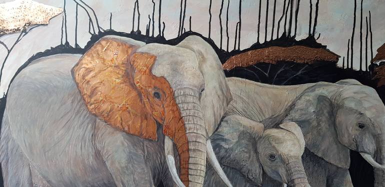 Original Art Deco Animal Painting by Christine Bleny