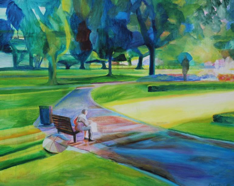 It will be a good day (from the cycle "In The open air, Parks") Original Painting by agata lis