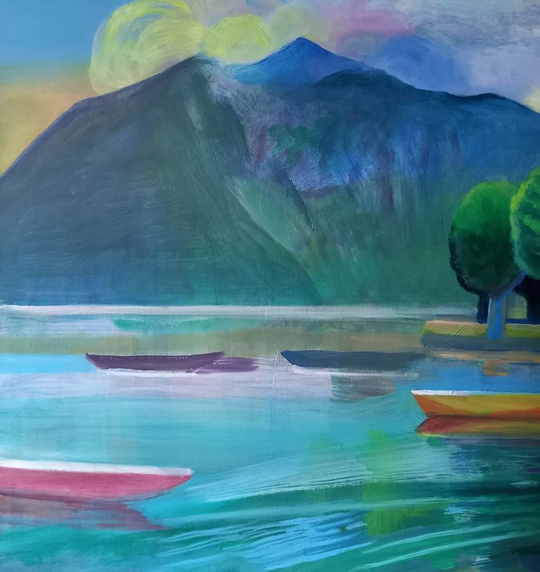Original Expressionism Landscape Painting by Agata Lis