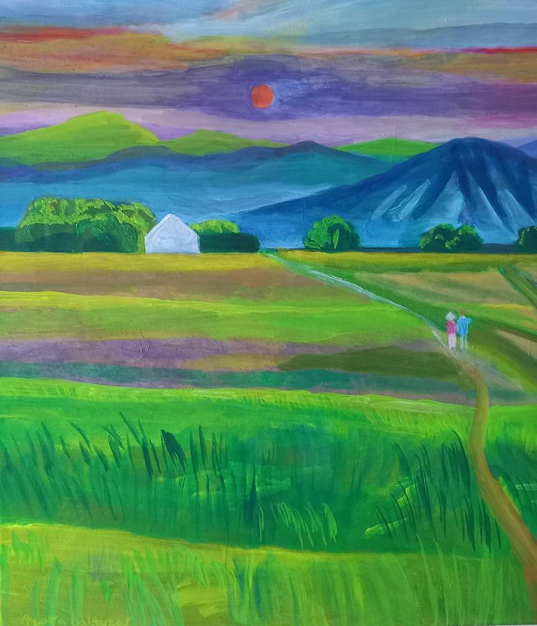 Original Abstract Expressionism Landscape Painting by Agata Lis
