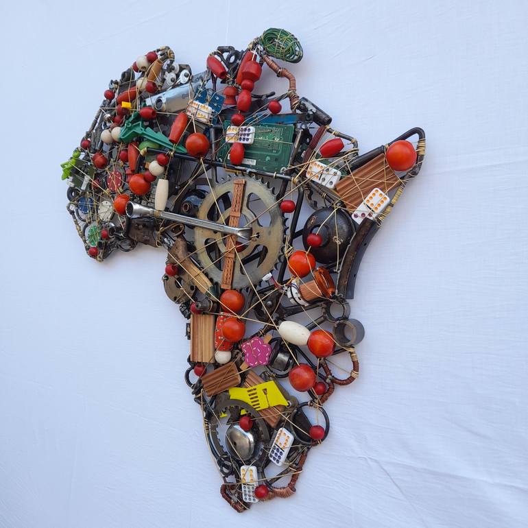 Original Abstract Expressionism Cities Sculpture by EVANS NGURE