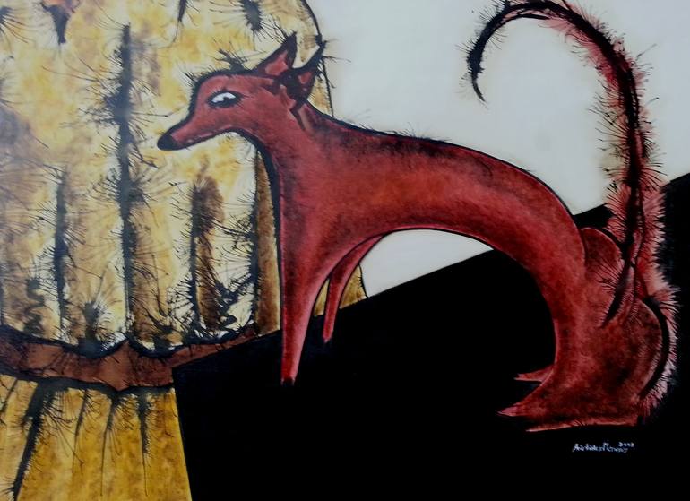 Original Expressionism Women Painting by Aristides Meneses