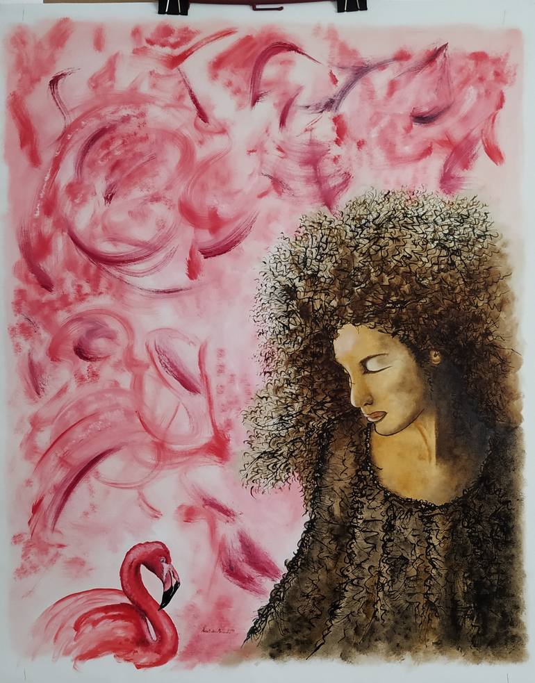 Original Expressionism People Painting by Aristides Meneses