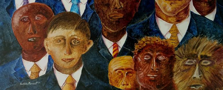 Original People Painting by Aristides Meneses