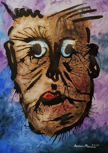 Original Expressionism Portrait Paintings by Aristides Meneses