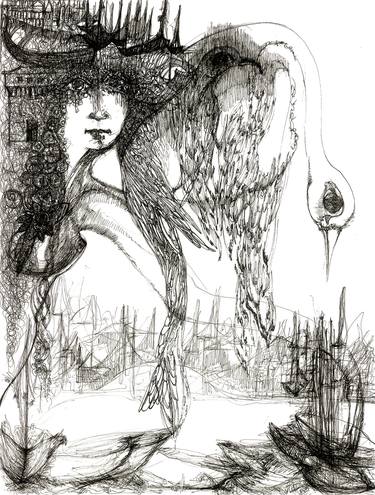 Print of Abstract Expressionism Fantasy Drawings by Jasmina Spahic