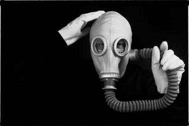 Portrait of incognito with gasmask #3 thumb