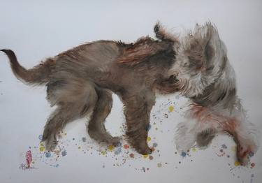 Original Figurative Animal Paintings by Marie-Helene Stokkink