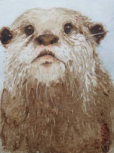Saatchi Art Artist Marie-Helene Stokkink; Paintings, “The Giant Otter” #art