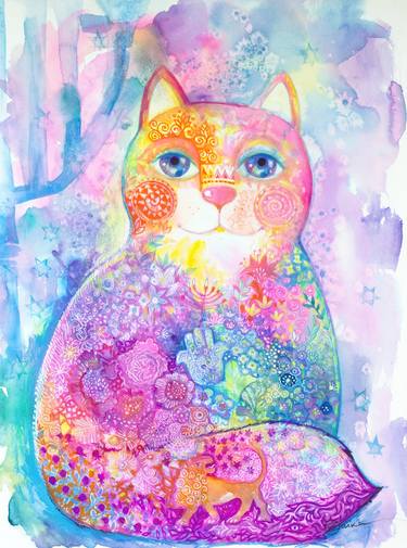 Original Cats Paintings by Oxana Zaika