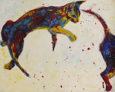 Original Expressionism Cats Paintings by Homo Magus