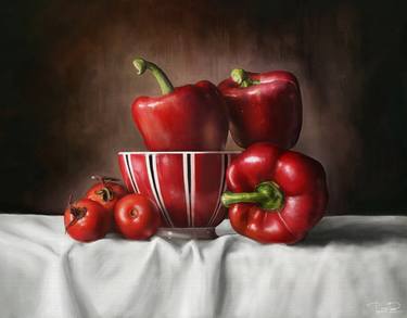 'Classic Still Life with Peppers and Tomatoes thumb