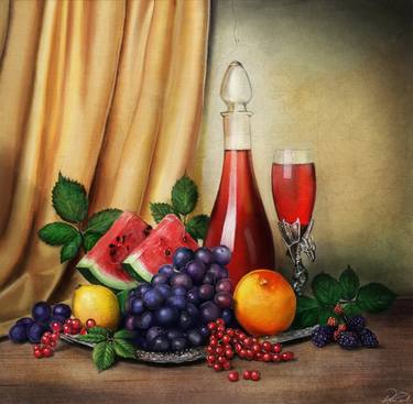 'Classic Still Life with Wine and fruits' thumb