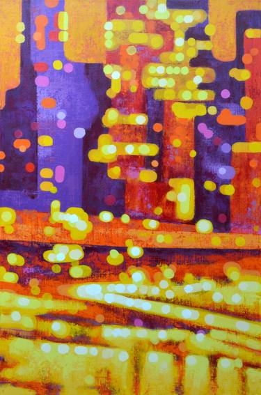 Original Abstract Architecture Painting by Carl Soete