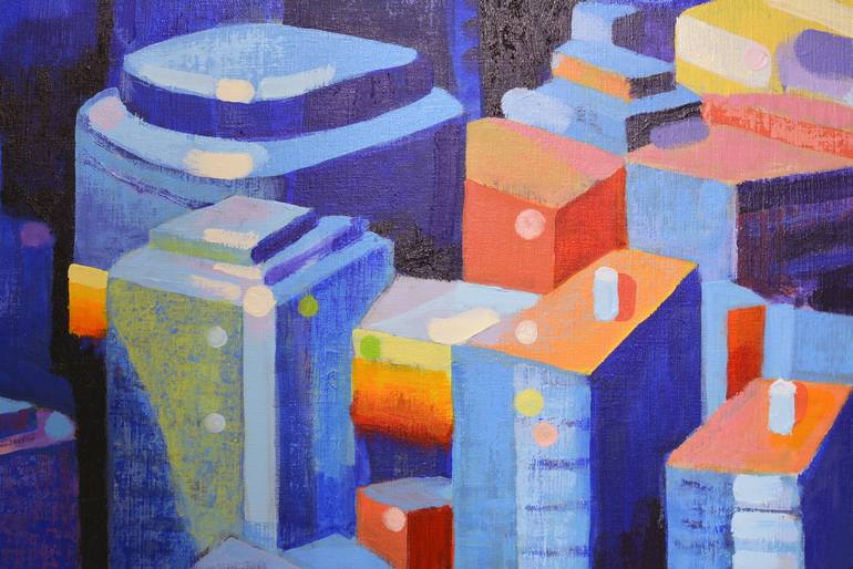 Original Abstract Architecture Painting by Carl Soete