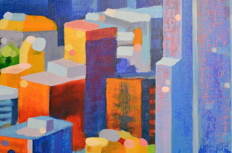 Original Abstract Architecture Painting by Carl Soete