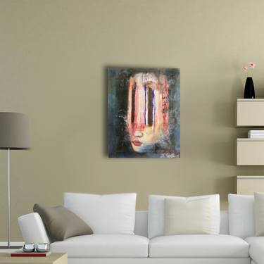 Original Abstract Expressionism Portrait Painting by Michael De Large