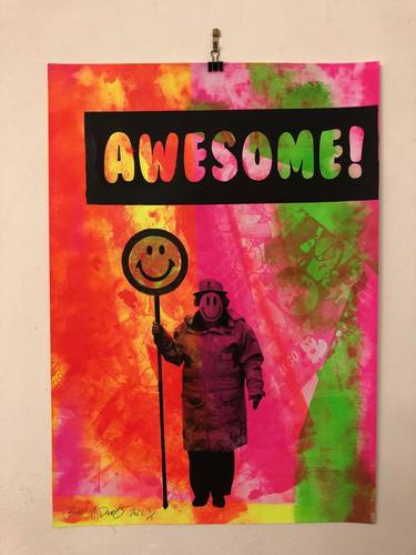 Awesome Happy Lady Print by Barrie J Davies 2021 thumb
