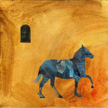 Blue horse passing window thumb