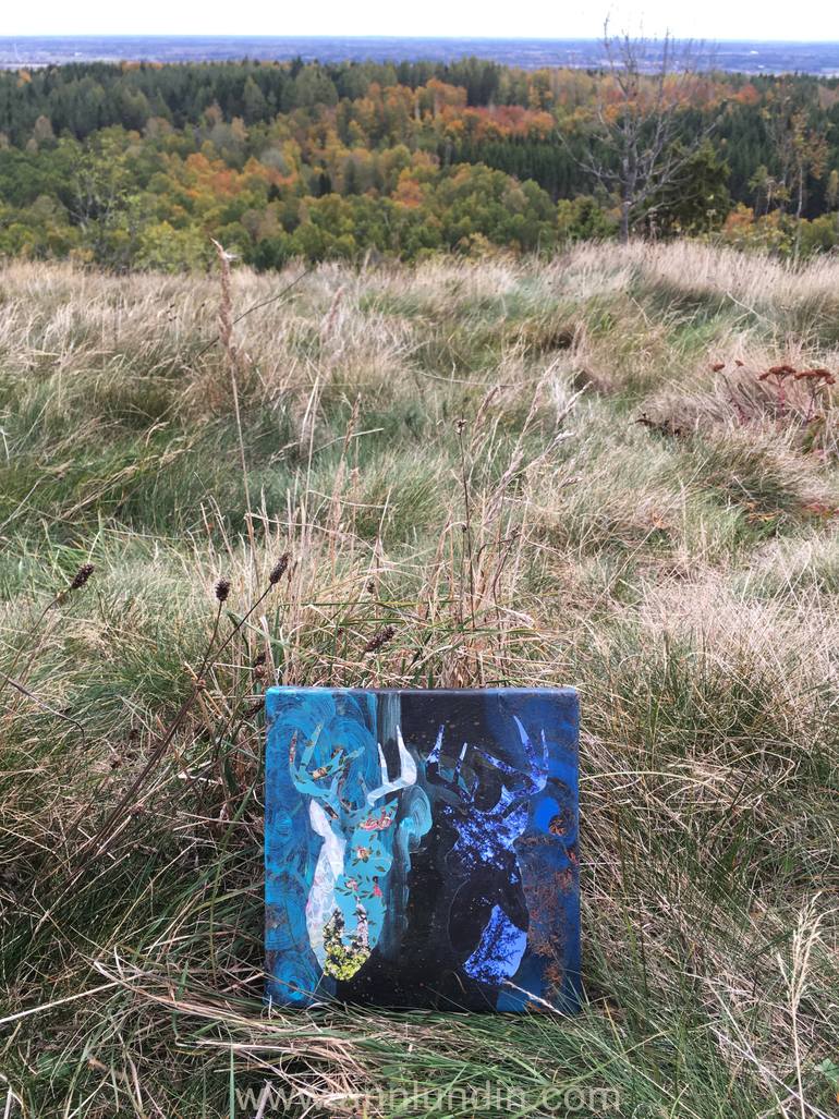 Original Figurative Animal Collage by Ann Lundin