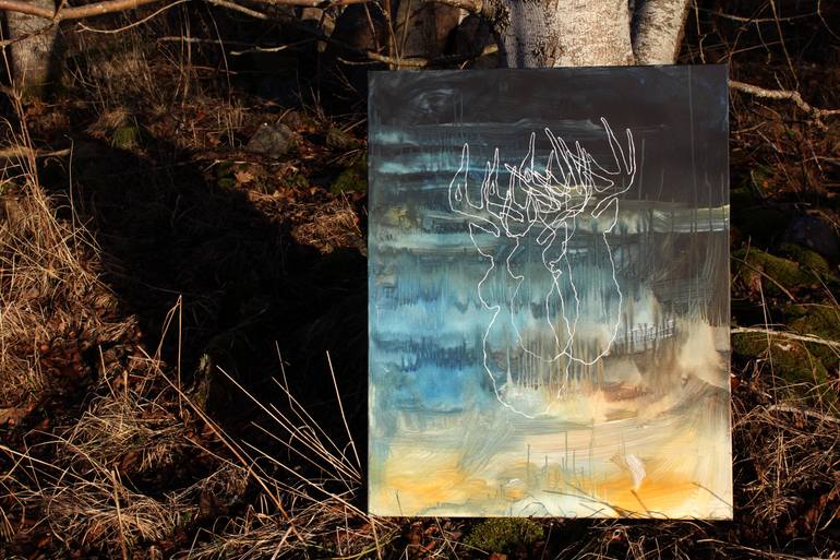 Original Expressionism Animal Painting by Ann Lundin