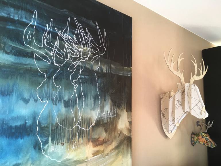 Original Expressionism Animal Painting by Ann Lundin