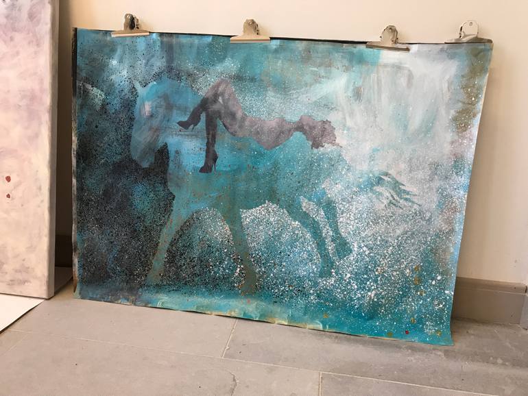 Original Figurative Horse Painting by Ann Lundin