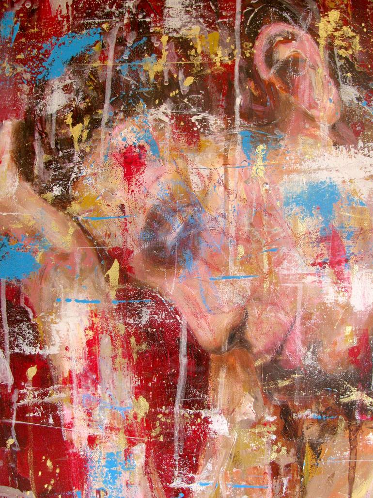 Original Abstract Expressionism People Painting by Anouk Brusse