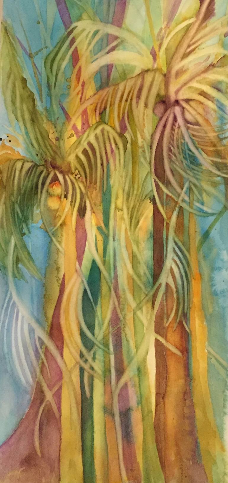 Original Landscape Painting by Bobbin Salisbury | Abstract Expressionism Art on Paper | Which Way is the Wind Blowing?