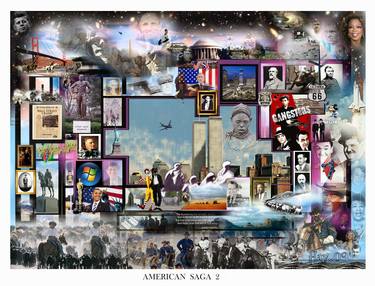 Original Realism World Culture Collage by George Flay