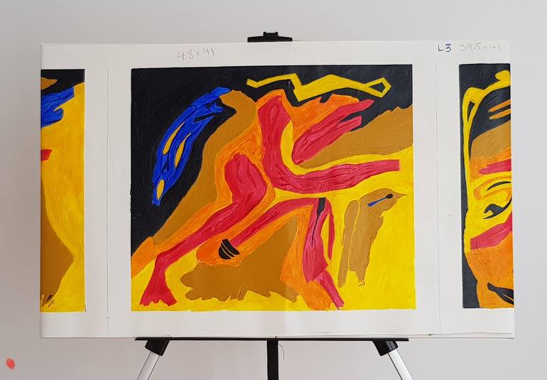 Original Abstract Expressionism Abstract Painting by Hamid Khayyamzadeh