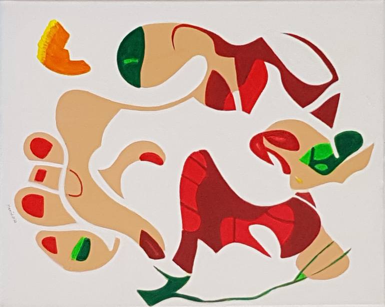 Original Abstract Expressionism Abstract Painting by Hamid Khayyamzadeh