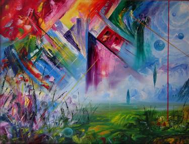Original Abstract Expressionism Landscape Paintings by Alexandr Mikushev