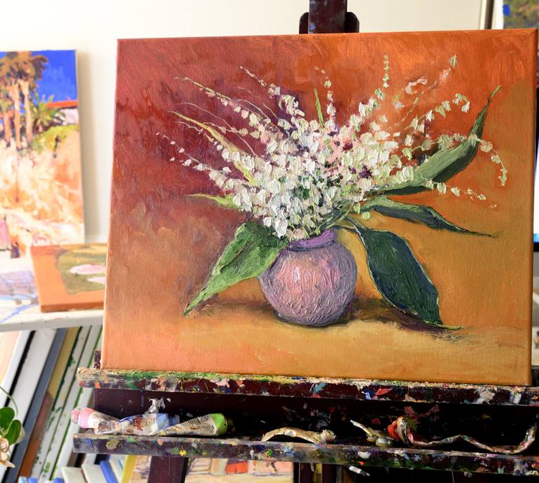 Original Impressionism Floral Painting by Suren Nersisyan