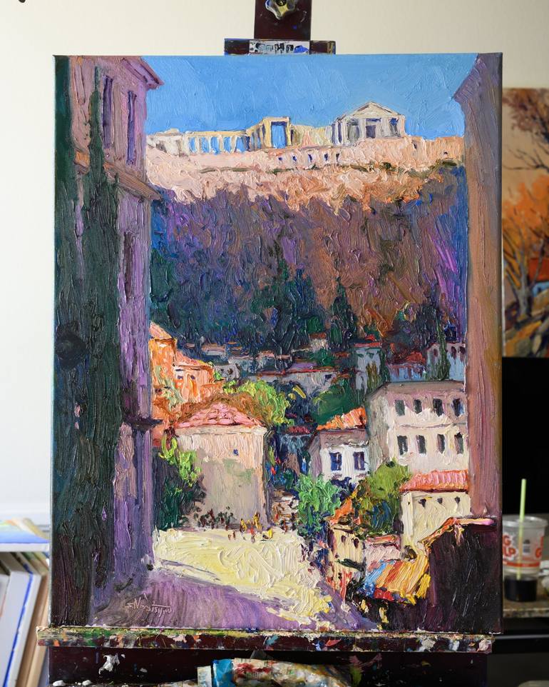 Original Impressionism Cities Painting by Suren Nersisyan